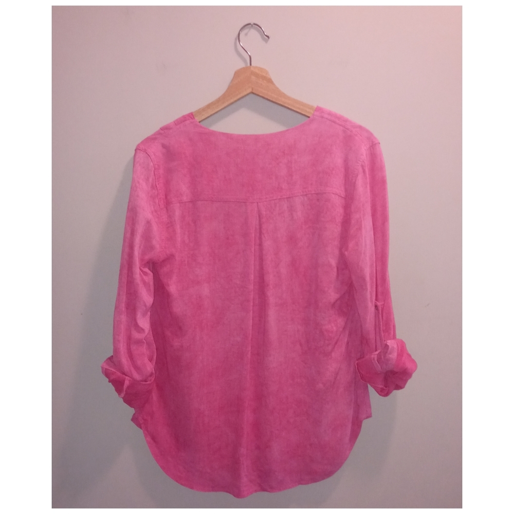 Kut from the Kloth Button Down Blouse Strawberry / Pink Top - Picture 5 of 6